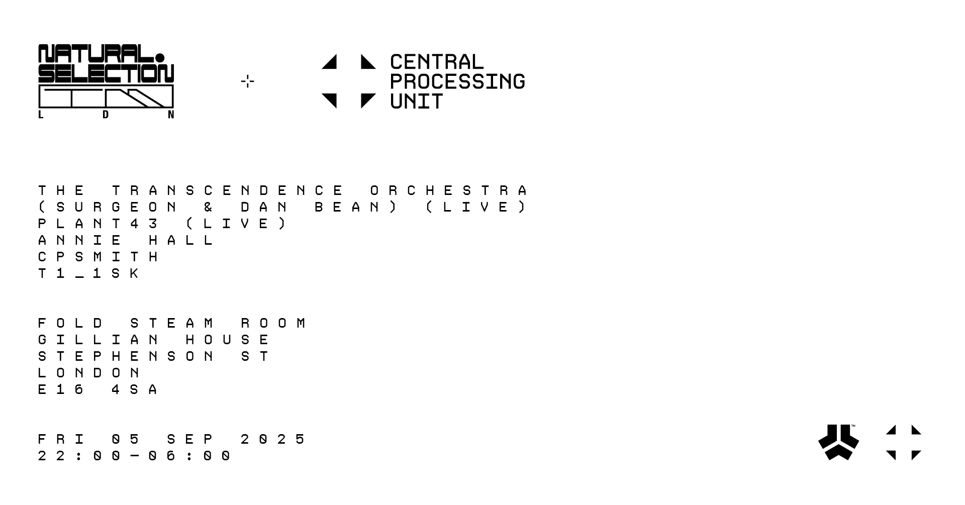 Natural Selection X CPU ft The Transcendence Orchestra (Surgeon & Dan Bean) - FOLD Steam Room