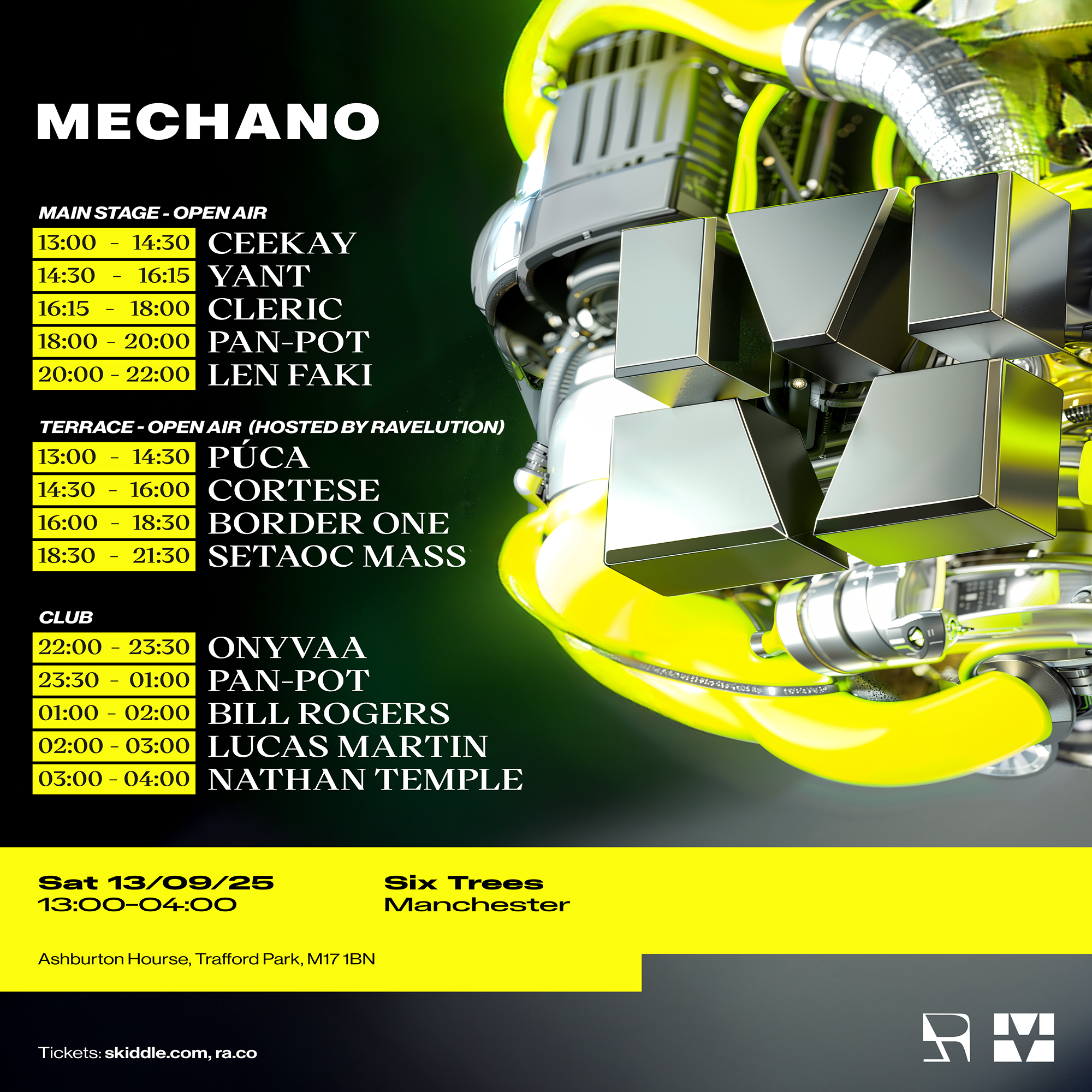 Mechano [Day & Night] with Len Faki, Pan-Pot, Setaoc Mass, Cleric, Border One & More